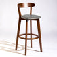 Modern Armless Backrest Counter Stool Wood Bar Stool with Cushion and Pedal Grey Brown 1 Piece Clearhalo 'Bar Furniture' 'Bar Stools' 'bar_stools' 'furn' 'furn_bar_stools' 'furniture_bar_stools' 'Kitchen & Dining Furniture' 'kitchen&dining_furn' 'kitchen' 'kitchen_furn' Furniture' 4639555