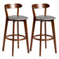 Modern Armless Backrest Counter Stool Wood Bar Stool with Cushion and Pedal Grey Brown 2 Piece Set Clearhalo 'Bar Furniture' 'Bar Stools' 'bar_stools' 'furn' 'furn_bar_stools' 'furniture_bar_stools' 'Kitchen & Dining Furniture' 'kitchen&dining_furn' 'kitchen' 'kitchen_furn' Furniture' 4639557