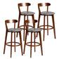 Modern Armless Backrest Counter Stool Wood Bar Stool with Cushion and Pedal Grey Brown 4 Piece Set Clearhalo 'Bar Furniture' 'Bar Stools' 'bar_stools' 'furn' 'furn_bar_stools' 'furniture_bar_stools' 'Kitchen & Dining Furniture' 'kitchen&dining_furn' 'kitchen' 'kitchen_furn' Furniture' 4639559
