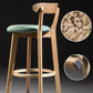 Modern Armless Backrest Counter Stool Wood Bar Stool with Cushion and Pedal Clearhalo 'Bar Furniture' 'Bar Stools' 'bar_stools' 'furn' 'furn_bar_stools' 'furniture_bar_stools' 'Kitchen & Dining Furniture' 'kitchen&dining_furn' 'kitchen' 'kitchen_furn' Furniture' 4639560