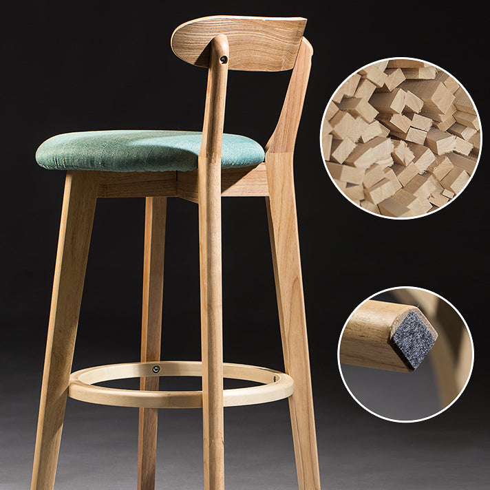 Modern Armless Backrest Counter Stool Wood Bar Stool with Cushion and Pedal Clearhalo 'Bar Furniture' 'Bar Stools' 'bar_stools' 'furn' 'furn_bar_stools' 'furniture_bar_stools' 'Kitchen & Dining Furniture' 'kitchen&dining_furn' 'kitchen' 'kitchen_furn' Furniture' 4639560