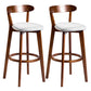 Modern Armless Backrest Counter Stool Wood Bar Stool with Cushion and Pedal Light Gray Brown 2 Piece Set Clearhalo 'Bar Furniture' 'Bar Stools' 'bar_stools' 'furn' 'furn_bar_stools' 'furniture_bar_stools' 'Kitchen & Dining Furniture' 'kitchen&dining_furn' 'kitchen' 'kitchen_furn' Furniture' 4639562