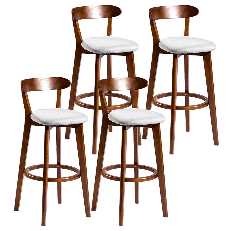 Modern Armless Backrest Counter Stool Wood Bar Stool with Cushion and Pedal Light Gray Brown 4 Piece Set Clearhalo 'Bar Furniture' 'Bar Stools' 'bar_stools' 'furn' 'furn_bar_stools' 'furniture_bar_stools' 'Kitchen & Dining Furniture' 'kitchen&dining_furn' 'kitchen' 'kitchen_furn' Furniture' 4639563