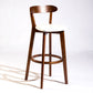 Modern Armless Backrest Counter Stool Wood Bar Stool with Cushion and Pedal White Brown 1 Piece Clearhalo 'Bar Furniture' 'Bar Stools' 'bar_stools' 'furn' 'furn_bar_stools' 'furniture_bar_stools' 'Kitchen & Dining Furniture' 'kitchen&dining_furn' 'kitchen' 'kitchen_furn' Furniture' 4639564