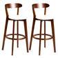 Modern Armless Backrest Counter Stool Wood Bar Stool with Cushion and Pedal White Brown 2 Piece Set Clearhalo 'Bar Furniture' 'Bar Stools' 'bar_stools' 'furn' 'furn_bar_stools' 'furniture_bar_stools' 'Kitchen & Dining Furniture' 'kitchen&dining_furn' 'kitchen' 'kitchen_furn' Furniture' 4639565