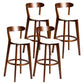 Modern Armless Backrest Counter Stool Wood Bar Stool with Cushion and Pedal White Brown 4 Piece Set Clearhalo 'Bar Furniture' 'Bar Stools' 'bar_stools' 'furn' 'furn_bar_stools' 'furniture_bar_stools' 'Kitchen & Dining Furniture' 'kitchen&dining_furn' 'kitchen' 'kitchen_furn' Furniture' 4639566