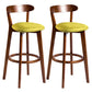 Modern Armless Backrest Counter Stool Wood Bar Stool with Cushion and Pedal Green Brown 2 Piece Set Clearhalo 'Bar Furniture' 'Bar Stools' 'bar_stools' 'furn' 'furn_bar_stools' 'furniture_bar_stools' 'Kitchen & Dining Furniture' 'kitchen&dining_furn' 'kitchen' 'kitchen_furn' Furniture' 4639571