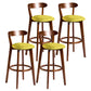 Modern Armless Backrest Counter Stool Wood Bar Stool with Cushion and Pedal Green Brown 4 Piece Set Clearhalo 'Bar Furniture' 'Bar Stools' 'bar_stools' 'furn' 'furn_bar_stools' 'furniture_bar_stools' 'Kitchen & Dining Furniture' 'kitchen&dining_furn' 'kitchen' 'kitchen_furn' Furniture' 4639572