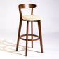 Modern Armless Backrest Counter Stool Wood Bar Stool with Cushion and Pedal Khaki Brown 1 Piece Clearhalo 'Bar Furniture' 'Bar Stools' 'bar_stools' 'furn' 'furn_bar_stools' 'furniture_bar_stools' 'Kitchen & Dining Furniture' 'kitchen&dining_furn' 'kitchen' 'kitchen_furn' Furniture' 4639573