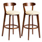 Modern Armless Backrest Counter Stool Wood Bar Stool with Cushion and Pedal Khaki Brown 2 Piece Set Clearhalo 'Bar Furniture' 'Bar Stools' 'bar_stools' 'furn' 'furn_bar_stools' 'furniture_bar_stools' 'Kitchen & Dining Furniture' 'kitchen&dining_furn' 'kitchen' 'kitchen_furn' Furniture' 4639574