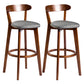 Modern Armless Backrest Counter Stool Wood Bar Stool with Cushion and Pedal Smoke Gray Brown 2 Piece Set Clearhalo 'Bar Furniture' 'Bar Stools' 'bar_stools' 'furn' 'furn_bar_stools' 'furniture_bar_stools' 'Kitchen & Dining Furniture' 'kitchen&dining_furn' 'kitchen' 'kitchen_furn' Furniture' 4639577