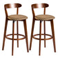Modern Armless Backrest Counter Stool Wood Bar Stool with Cushion and Pedal Coffee Brown 2 Piece Set Clearhalo 'Bar Furniture' 'Bar Stools' 'bar_stools' 'furn' 'furn_bar_stools' 'furniture_bar_stools' 'Kitchen & Dining Furniture' 'kitchen&dining_furn' 'kitchen' 'kitchen_furn' Furniture' 4639580