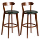 Modern Armless Backrest Counter Stool Wood Bar Stool with Cushion and Pedal Blackish Green Brown 2 Piece Set Clearhalo 'Bar Furniture' 'Bar Stools' 'bar_stools' 'furn' 'furn_bar_stools' 'furniture_bar_stools' 'Kitchen & Dining Furniture' 'kitchen&dining_furn' 'kitchen' 'kitchen_furn' Furniture' 4639583