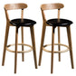 Modern Armless Backrest Counter Stool Wood Bar Stool with Cushion and Pedal Black Natural 2 Piece Set Clearhalo 'Bar Furniture' 'Bar Stools' 'bar_stools' 'furn' 'furn_bar_stools' 'furniture_bar_stools' 'Kitchen & Dining Furniture' 'kitchen&dining_furn' 'kitchen' 'kitchen_furn' Furniture' 4639586