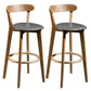 Modern Armless Backrest Counter Stool Wood Bar Stool with Cushion and Pedal Grey Natural 2 Piece Set Clearhalo 'Bar Furniture' 'Bar Stools' 'bar_stools' 'furn' 'furn_bar_stools' 'furniture_bar_stools' 'Kitchen & Dining Furniture' 'kitchen&dining_furn' 'kitchen' 'kitchen_furn' Furniture' 4639589