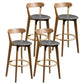 Modern Armless Backrest Counter Stool Wood Bar Stool with Cushion and Pedal Grey Natural 4 Piece Set Clearhalo 'Bar Furniture' 'Bar Stools' 'bar_stools' 'furn' 'furn_bar_stools' 'furniture_bar_stools' 'Kitchen & Dining Furniture' 'kitchen&dining_furn' 'kitchen' 'kitchen_furn' Furniture' 4639590