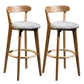 Modern Armless Backrest Counter Stool Wood Bar Stool with Cushion and Pedal Light Gray Natural 2 Piece Set Clearhalo 'Bar Furniture' 'Bar Stools' 'bar_stools' 'furn' 'furn_bar_stools' 'furniture_bar_stools' 'Kitchen & Dining Furniture' 'kitchen&dining_furn' 'kitchen' 'kitchen_furn' Furniture' 4639592