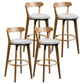 Modern Armless Backrest Counter Stool Wood Bar Stool with Cushion and Pedal Light Gray Natural 4 Piece Set Clearhalo 'Bar Furniture' 'Bar Stools' 'bar_stools' 'furn' 'furn_bar_stools' 'furniture_bar_stools' 'Kitchen & Dining Furniture' 'kitchen&dining_furn' 'kitchen' 'kitchen_furn' Furniture' 4639593