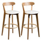 Modern Armless Backrest Counter Stool Wood Bar Stool with Cushion and Pedal White Natural 2 Piece Set Clearhalo 'Bar Furniture' 'Bar Stools' 'bar_stools' 'furn' 'furn_bar_stools' 'furniture_bar_stools' 'Kitchen & Dining Furniture' 'kitchen&dining_furn' 'kitchen' 'kitchen_furn' Furniture' 4639595