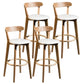 Modern Armless Backrest Counter Stool Wood Bar Stool with Cushion and Pedal White Natural 4 Piece Set Clearhalo 'Bar Furniture' 'Bar Stools' 'bar_stools' 'furn' 'furn_bar_stools' 'furniture_bar_stools' 'Kitchen & Dining Furniture' 'kitchen&dining_furn' 'kitchen' 'kitchen_furn' Furniture' 4639596