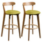 Modern Armless Backrest Counter Stool Wood Bar Stool with Cushion and Pedal Green Natural 2 Piece Set Clearhalo 'Bar Furniture' 'Bar Stools' 'bar_stools' 'furn' 'furn_bar_stools' 'furniture_bar_stools' 'Kitchen & Dining Furniture' 'kitchen&dining_furn' 'kitchen' 'kitchen_furn' Furniture' 4639601