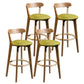 Modern Armless Backrest Counter Stool Wood Bar Stool with Cushion and Pedal Green Natural 4 Piece Set Clearhalo 'Bar Furniture' 'Bar Stools' 'bar_stools' 'furn' 'furn_bar_stools' 'furniture_bar_stools' 'Kitchen & Dining Furniture' 'kitchen&dining_furn' 'kitchen' 'kitchen_furn' Furniture' 4639602