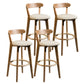 Modern Armless Backrest Counter Stool Wood Bar Stool with Cushion and Pedal Khaki Natural 4 Piece Set Clearhalo 'Bar Furniture' 'Bar Stools' 'bar_stools' 'furn' 'furn_bar_stools' 'furniture_bar_stools' 'Kitchen & Dining Furniture' 'kitchen&dining_furn' 'kitchen' 'kitchen_furn' Furniture' 4639605