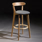 Modern Armless Backrest Counter Stool Wood Bar Stool with Cushion and Pedal Smoke Gray Natural 1 Piece Clearhalo 'Bar Furniture' 'Bar Stools' 'bar_stools' 'furn' 'furn_bar_stools' 'furniture_bar_stools' 'Kitchen & Dining Furniture' 'kitchen&dining_furn' 'kitchen' 'kitchen_furn' Furniture' 4639606