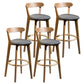 Modern Armless Backrest Counter Stool Wood Bar Stool with Cushion and Pedal Smoke Gray Natural 4 Piece Set Clearhalo 'Bar Furniture' 'Bar Stools' 'bar_stools' 'furn' 'furn_bar_stools' 'furniture_bar_stools' 'Kitchen & Dining Furniture' 'kitchen&dining_furn' 'kitchen' 'kitchen_furn' Furniture' 4639608