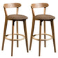 Modern Armless Backrest Counter Stool Wood Bar Stool with Cushion and Pedal Coffee Natural 2 Piece Set Clearhalo 'Bar Furniture' 'Bar Stools' 'bar_stools' 'furn' 'furn_bar_stools' 'furniture_bar_stools' 'Kitchen & Dining Furniture' 'kitchen&dining_furn' 'kitchen' 'kitchen_furn' Furniture' 4639610