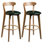 Modern Armless Backrest Counter Stool Wood Bar Stool with Cushion and Pedal Blackish Green Natural 2 Piece Set Clearhalo 'Bar Furniture' 'Bar Stools' 'bar_stools' 'furn' 'furn_bar_stools' 'furniture_bar_stools' 'Kitchen & Dining Furniture' 'kitchen&dining_furn' 'kitchen' 'kitchen_furn' Furniture' 4639613