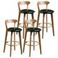 Modern Armless Backrest Counter Stool Wood Bar Stool with Cushion and Pedal Blackish Green Natural 4 Piece Set Clearhalo 'Bar Furniture' 'Bar Stools' 'bar_stools' 'furn' 'furn_bar_stools' 'furniture_bar_stools' 'Kitchen & Dining Furniture' 'kitchen&dining_furn' 'kitchen' 'kitchen_furn' Furniture' 4639614