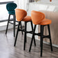 Modern Armless Backrest Counter Stool Kitchen Wood Bar Stool with Cushion and Pedal Clearhalo 'Bar Furniture' 'Bar Stools' 'bar_stools' 'furn' 'furn_bar_stools' 'furniture_bar_stools' 'Kitchen & Dining Furniture' 'kitchen&dining_furn' 'kitchen' 'kitchen_furn' Furniture' 4639617