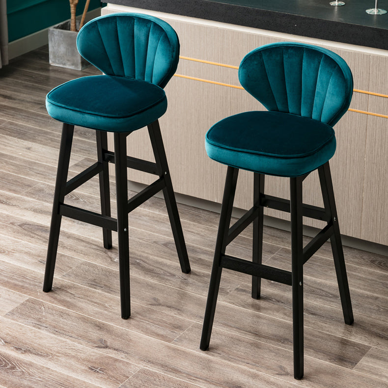 Modern Armless Backrest Counter Stool Kitchen Wood Bar Stool with Cushion and Pedal Clearhalo 'Bar Furniture' 'Bar Stools' 'bar_stools' 'furn' 'furn_bar_stools' 'furniture_bar_stools' 'Kitchen & Dining Furniture' 'kitchen&dining_furn' 'kitchen' 'kitchen_furn' Furniture' 4639620