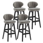 Modern Armless Backrest Counter Stool Kitchen Wood Bar Stool with Cushion and Pedal Grey 4 Piece Set Counter Stool(27"H) Clearhalo 'Bar Furniture' 'Bar Stools' 'bar_stools' 'furn' 'furn_bar_stools' 'furniture_bar_stools' 'Kitchen & Dining Furniture' 'kitchen&dining_furn' 'kitchen' 'kitchen_furn' Furniture' 4639622