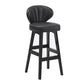Modern Armless Backrest Counter Stool Kitchen Wood Bar Stool with Cushion and Pedal Dark Gray 1 Piece Counter Stool(27"H) Clearhalo 'Bar Furniture' 'Bar Stools' 'bar_stools' 'furn' 'furn_bar_stools' 'furniture_bar_stools' 'Kitchen & Dining Furniture' 'kitchen&dining_furn' 'kitchen' 'kitchen_furn' Furniture' 4639623