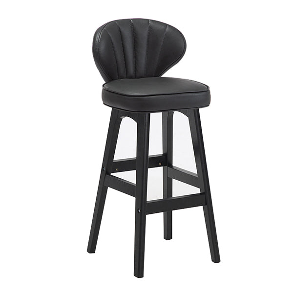 Modern Armless Backrest Counter Stool Kitchen Wood Bar Stool with Cushion and Pedal Dark Gray 1 Piece Counter Stool(27"H) Clearhalo 'Bar Furniture' 'Bar Stools' 'bar_stools' 'furn' 'furn_bar_stools' 'furniture_bar_stools' 'Kitchen & Dining Furniture' 'kitchen&dining_furn' 'kitchen' 'kitchen_furn' Furniture' 4639623