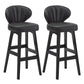 Modern Armless Backrest Counter Stool Kitchen Wood Bar Stool with Cushion and Pedal Dark Gray 2 Piece Set Counter Stool(27"H) Clearhalo 'Bar Furniture' 'Bar Stools' 'bar_stools' 'furn' 'furn_bar_stools' 'furniture_bar_stools' 'Kitchen & Dining Furniture' 'kitchen&dining_furn' 'kitchen' 'kitchen_furn' Furniture' 4639626