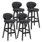 Modern Armless Backrest Counter Stool Kitchen Wood Bar Stool with Cushion and Pedal Dark Gray 4 Piece Set Counter Stool(27"H) Clearhalo 'Bar Furniture' 'Bar Stools' 'bar_stools' 'furn' 'furn_bar_stools' 'furniture_bar_stools' 'Kitchen & Dining Furniture' 'kitchen&dining_furn' 'kitchen' 'kitchen_furn' Furniture' 4639628