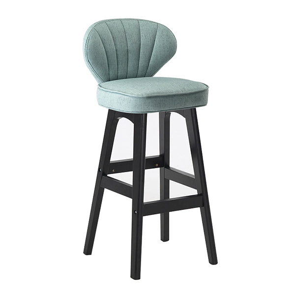 Modern Armless Backrest Counter Stool Kitchen Wood Bar Stool with Cushion and Pedal Pewter 1 Piece Counter Stool(27"H) Clearhalo 'Bar Furniture' 'Bar Stools' 'bar_stools' 'furn' 'furn_bar_stools' 'furniture_bar_stools' 'Kitchen & Dining Furniture' 'kitchen&dining_furn' 'kitchen' 'kitchen_furn' Furniture' 4639630