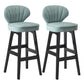 Modern Armless Backrest Counter Stool Kitchen Wood Bar Stool with Cushion and Pedal Pewter 2 Piece Set Counter Stool(27"H) Clearhalo 'Bar Furniture' 'Bar Stools' 'bar_stools' 'furn' 'furn_bar_stools' 'furniture_bar_stools' 'Kitchen & Dining Furniture' 'kitchen&dining_furn' 'kitchen' 'kitchen_furn' Furniture' 4639632