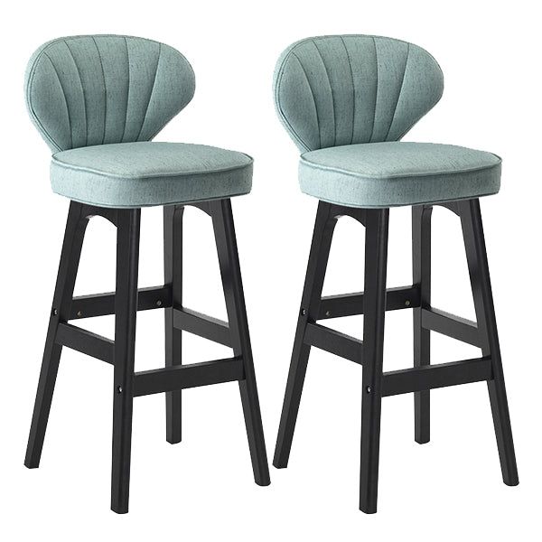 Modern Armless Backrest Counter Stool Kitchen Wood Bar Stool with Cushion and Pedal Pewter 2 Piece Set Counter Stool(27"H) Clearhalo 'Bar Furniture' 'Bar Stools' 'bar_stools' 'furn' 'furn_bar_stools' 'furniture_bar_stools' 'Kitchen & Dining Furniture' 'kitchen&dining_furn' 'kitchen' 'kitchen_furn' Furniture' 4639632