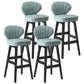 Modern Armless Backrest Counter Stool Kitchen Wood Bar Stool with Cushion and Pedal Pewter 4 Piece Set Counter Stool(27"H) Clearhalo 'Bar Furniture' 'Bar Stools' 'bar_stools' 'furn' 'furn_bar_stools' 'furniture_bar_stools' 'Kitchen & Dining Furniture' 'kitchen&dining_furn' 'kitchen' 'kitchen_furn' Furniture' 4639633