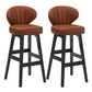 Modern Armless Backrest Counter Stool Kitchen Wood Bar Stool with Cushion and Pedal Brown 2 Piece Set Counter Stool(27"H) Clearhalo 'Bar Furniture' 'Bar Stools' 'bar_stools' 'furn' 'furn_bar_stools' 'furniture_bar_stools' 'Kitchen & Dining Furniture' 'kitchen&dining_furn' 'kitchen' 'kitchen_furn' Furniture' 4639636