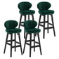 Modern Armless Backrest Counter Stool Kitchen Wood Bar Stool with Cushion and Pedal Green 4 Piece Set Counter Stool(27"H) Clearhalo 'Bar Furniture' 'Bar Stools' 'bar_stools' 'furn' 'furn_bar_stools' 'furniture_bar_stools' 'Kitchen & Dining Furniture' 'kitchen&dining_furn' 'kitchen' 'kitchen_furn' Furniture' 4639640