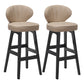 Modern Armless Backrest Counter Stool Kitchen Wood Bar Stool with Cushion and Pedal Khaki 2 Piece Set Counter Stool(27"H) Clearhalo 'Bar Furniture' 'Bar Stools' 'bar_stools' 'furn' 'furn_bar_stools' 'furniture_bar_stools' 'Kitchen & Dining Furniture' 'kitchen&dining_furn' 'kitchen' 'kitchen_furn' Furniture' 4639642