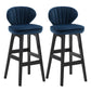 Modern Armless Backrest Counter Stool Kitchen Wood Bar Stool with Cushion and Pedal Lake Blue 2 Piece Set Counter Stool(27"H) Clearhalo 'Bar Furniture' 'Bar Stools' 'bar_stools' 'furn' 'furn_bar_stools' 'furniture_bar_stools' 'Kitchen & Dining Furniture' 'kitchen&dining_furn' 'kitchen' 'kitchen_furn' Furniture' 4639645