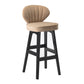 Modern Armless Backrest Counter Stool Kitchen Wood Bar Stool with Cushion and Pedal Gray-Khaki 1 Piece Counter Stool(27"H) Clearhalo 'Bar Furniture' 'Bar Stools' 'bar_stools' 'furn' 'furn_bar_stools' 'furniture_bar_stools' 'Kitchen & Dining Furniture' 'kitchen&dining_furn' 'kitchen' 'kitchen_furn' Furniture' 4639647
