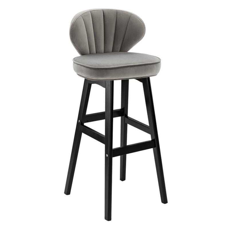 Modern Armless Backrest Counter Stool Kitchen Wood Bar Stool with Cushion and Pedal Grey 1 Piece Bar Stool(30"H) Clearhalo 'Bar Furniture' 'Bar Stools' 'bar_stools' 'furn' 'furn_bar_stools' 'furniture_bar_stools' 'Kitchen & Dining Furniture' 'kitchen&dining_furn' 'kitchen' 'kitchen_furn' Furniture' 4639656