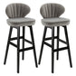 Modern Armless Backrest Counter Stool Kitchen Wood Bar Stool with Cushion and Pedal Grey 2 Piece Set Bar Stool(30"H) Clearhalo 'Bar Furniture' 'Bar Stools' 'bar_stools' 'furn' 'furn_bar_stools' 'furniture_bar_stools' 'Kitchen & Dining Furniture' 'kitchen&dining_furn' 'kitchen' 'kitchen_furn' Furniture' 4639657